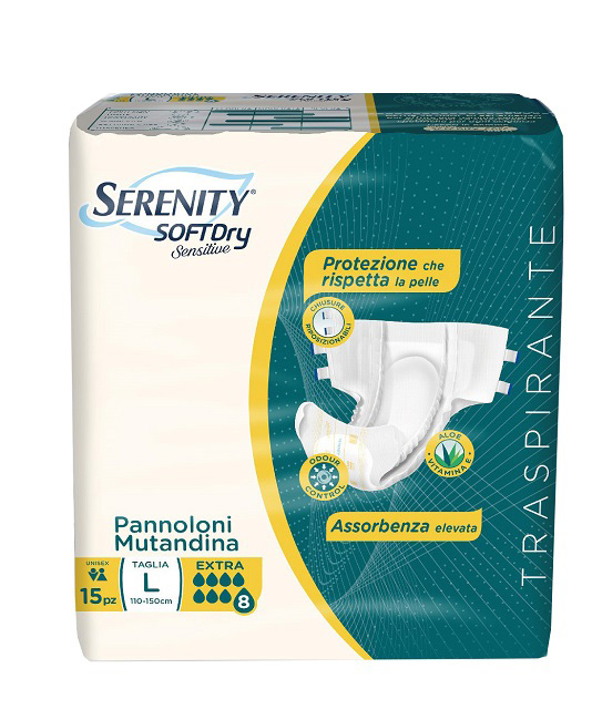 PANNOLONE MUTANDINA SERENITY SD SENSITIVE EXTRA L 15 PEZZI - Parafarmacia Mostacciano