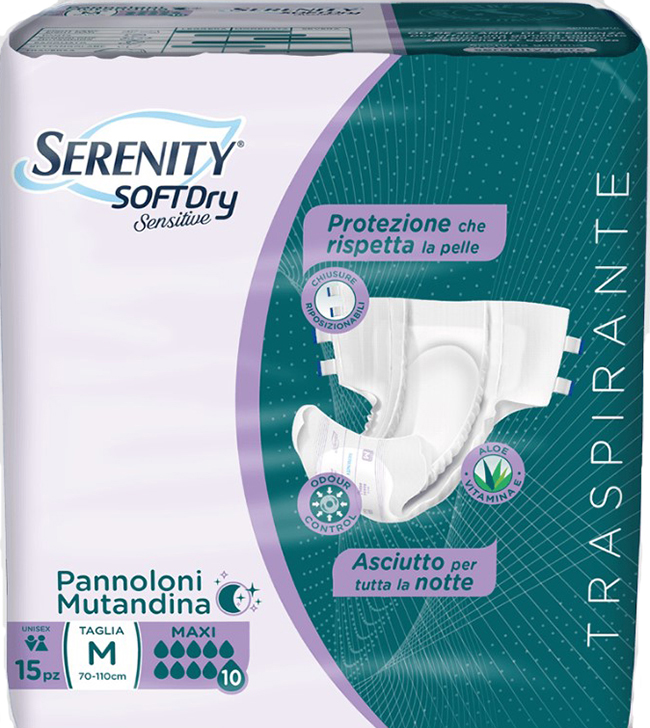 PANNOLONE MUTANDINA SERENITY SD SENSITIVE MAXI M 15 PEZZI - Parafarmacia Mostacciano