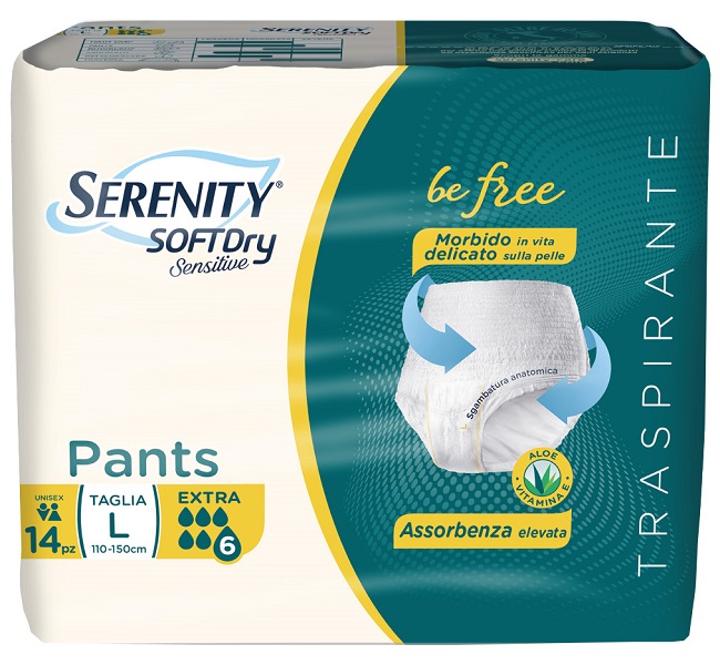 SERENITY PANTS SD SENSITIVE BE FREE EXTRA L 14 PEZZI - Parafarmacia Mostacciano