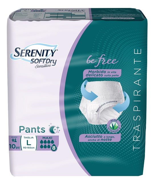 SERENITY PANTS SD SENSITIVE BE FREE MAXI L 10 PEZZI - Parafarmacia Mostacciano