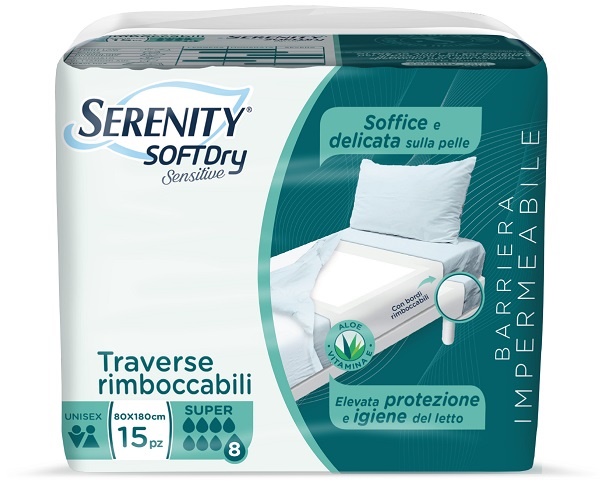 SERENITY TRAVERSA SD SENSIIVE SUPER 80X180 CM 15 PEZZI - Parafarmacia Mostacciano