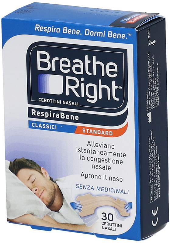 CEROTTI NASALI BREATH RIGHT CLASSICI 30 PEZZI - Parafarmacia Mostacciano