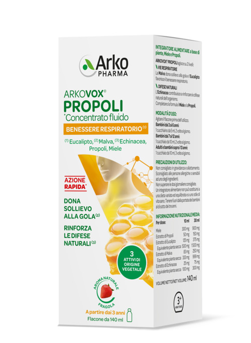 ARKOVOX PROPOLI CONCENTRATO FLUIDO 140 ML - Parafarmacia Mostacciano