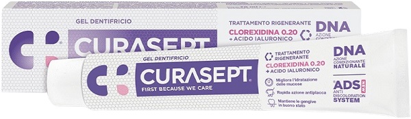 CURASEPT GEL DENTIFRICIO ADS DNA TRATTAMENTO RIGENERANTE 75 ML - Parafarmacia Mostacciano