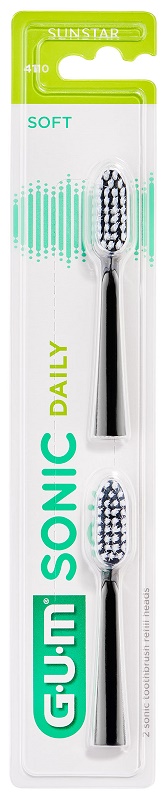 GUM SONIC DAILY SPAZZOLINO BATTERIA REFILL BLACK 2 PEZZI - Parafarmacia Mostacciano