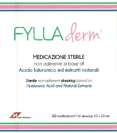 MEDICAZIONE NON ADERENTE FYLLADERM A BASE DI ACIDO IALURONICO 10 X 10 CM 10 BUSTE - Parafarmacia Mostacciano