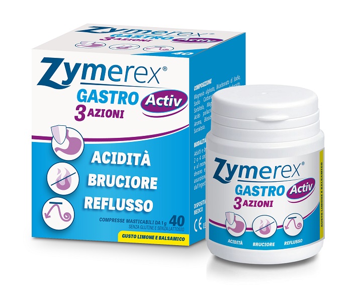ZYMEREX GASTRO ACTIV 3 AZIONI 40 COMPRESSE MASTICABILI - Parafarmacia Mostacciano