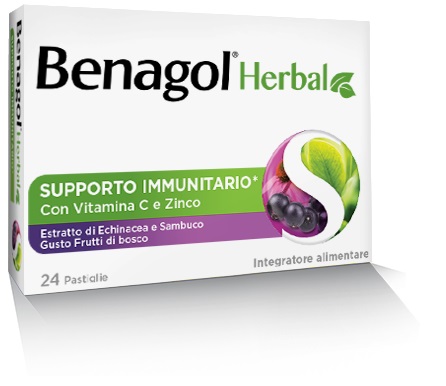 BENAGOL HERBAL FRUTTI DI BOSCO 24 PASTIGLIE - Parafarmacia Mostacciano