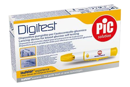 DISPOSITIVO PUNGIDITO AUTOMATICO DIGITEST REGOLABILE 9 LIVELLI LANCETTE COMPATIBILI PIC DIGITEST E PRONTODIGITEST - Parafarmacia Mostacciano