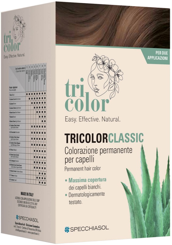 TRICOLOR CLASSIC 7 BIONDO 2 TUBI 50 ML + 2 SHAKER 50 ML + 4 BUSTINE 8 ML - Parafarmacia Mostacciano