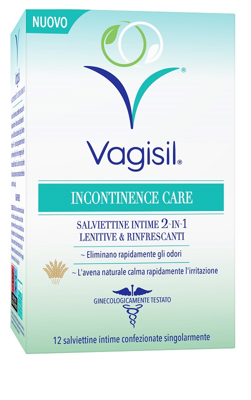 VAGISIL INCONTINENCE CARE SALVIETTINE INTIME 2IN1 LENITIVE & RINFRESCANTI 12 PEZZI - Parafarmacia Mostacciano