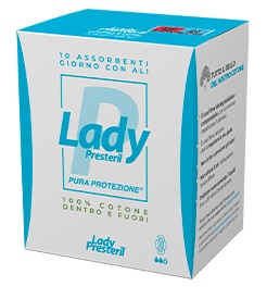 LADY PRESTERIL ASSORBENTI GIORNO CON ALI RIPIEGATI BIODEGRADABILI 10 PEZZI - Parafarmacia Mostacciano