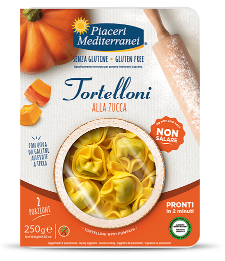 PIACERI MEDITERRANEI TORTELLONI ZUCCA 250 G - Parafarmacia Mostacciano