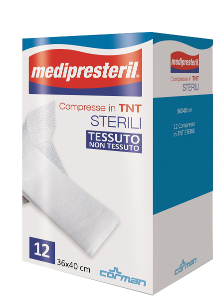 GARZA COMPRESSA MEDIPRESTERIL TNT 36X40CM 12 PEZZI - Parafarmacia Mostacciano