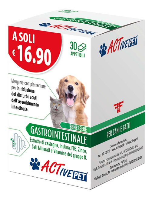 ACTIVE PET GASTROINTESTINALE 30 COMPRESSE - Parafarmacia Mostacciano