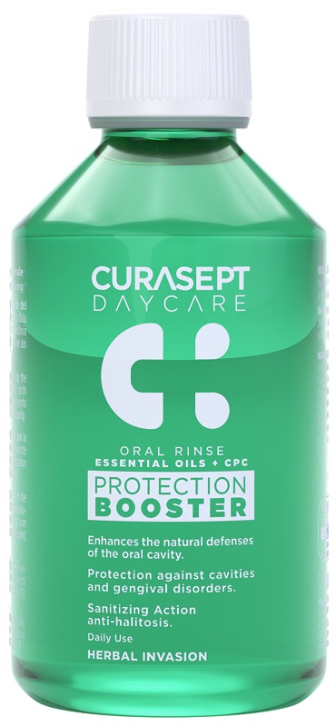 CURASEPT DAYCARE COLLUTORIO PROTECTION BOOSTER HERBAL INVESION 100 ML - Parafarmacia Mostacciano
