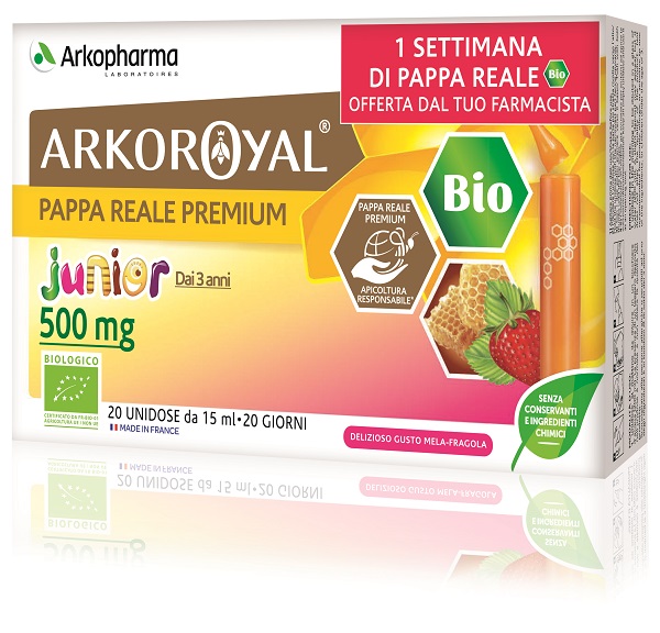 ARKOROYAL JUNIOR PAPPA REALE 500MG BIO 20 FIALOIDI PROMO - Parafarmacia Mostacciano