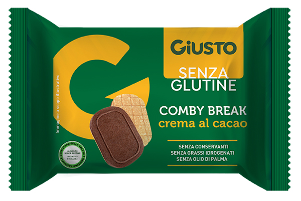 GIUSTO SENZA GLUTINE COMBY BREAK CREMA CACAO 26 G - Parafarmacia Mostacciano