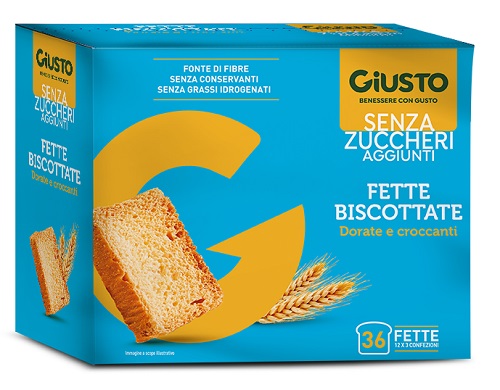 GIUSTO SENZA ZUCCHERO FETTE BISCOTTATE 300 G - Parafarmacia Mostacciano