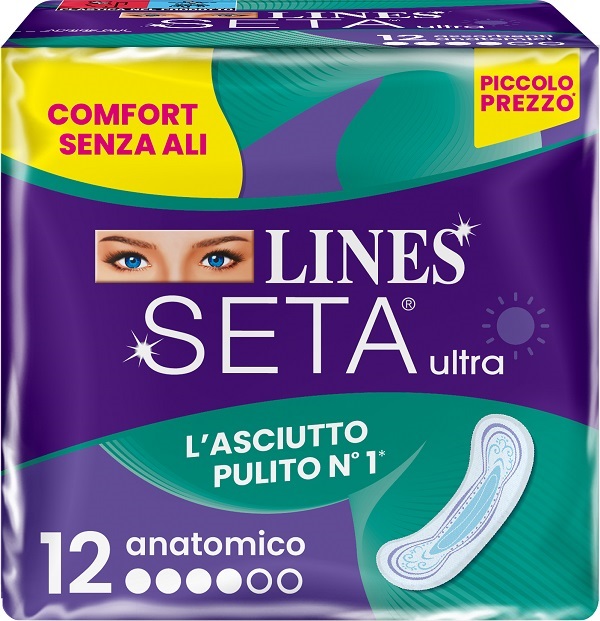 LINES SETA ULTRA ASSORBENTI ANATOMICO DWCT 12 PEZZI - Parafarmacia Mostacciano