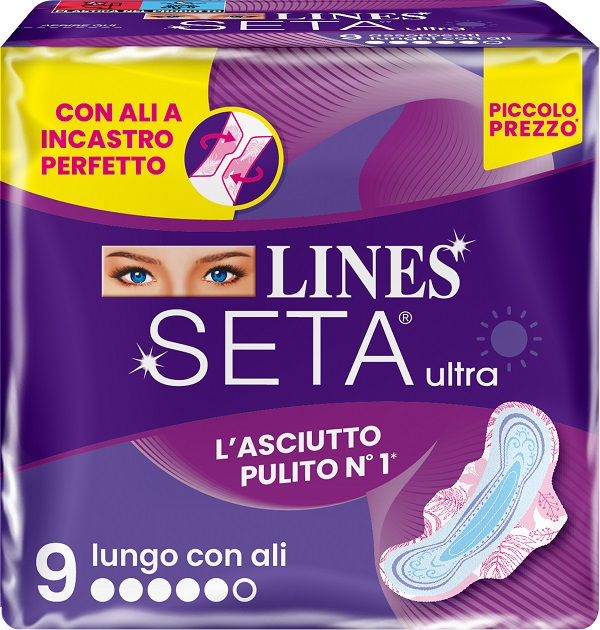 LINES SETA ULTRA ASSORBENTI LUNGO ALI DWCT 9 PEZZI - Parafarmacia Mostacciano