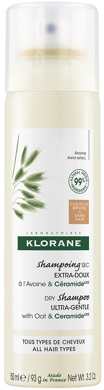 KLORANE SHAMPOO SECCO EXTRA DELICATO AVENA&CERAMIDE CAPELLI SCURI 150 ML - Parafarmacia Mostacciano