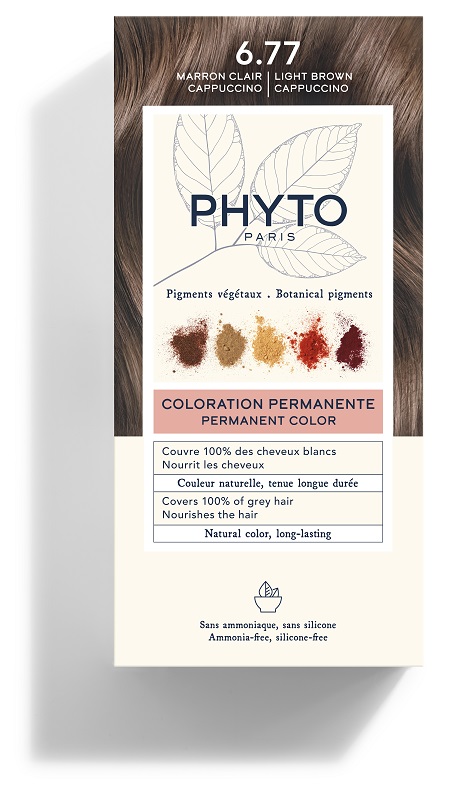 COLOR KIT 6,77 MARRONE CHIARO CAPPUCCINO LATTE RIVELATORE 50 ML + CREMA COLORANTE 50 ML + MASCHERA PROTETTIVA COLORE 12 ML + GUANTI - Parafarmacia Mostacciano