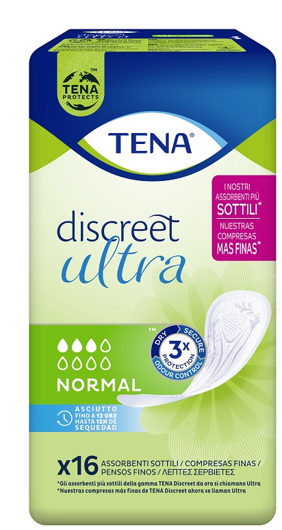 PANNOLONE SAGOMATO TENA DISCREET ULTRA NORMAL 16 PEZZI - Parafarmacia Mostacciano