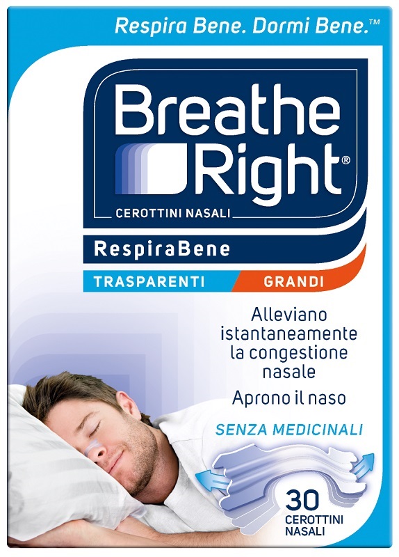 CEROTTI NASALI BREATHE RIGHT TRASPARENTI GRANDI 30 PEZZI - Parafarmacia Mostacciano