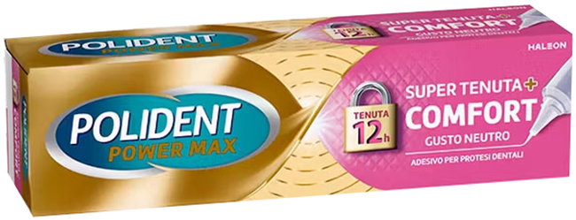 CREMA ADESIVA PROTESI DENTALI POLIDENT POWER MAX SUPER TENUTA+COMFORT 70 G - Parafarmacia Mostacciano