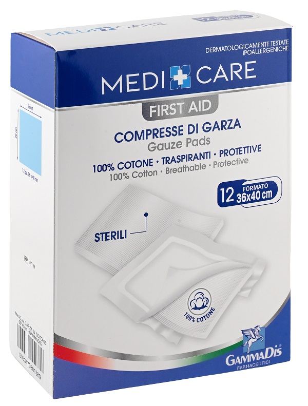GARZA MEDICARE COTONE 36X40 CM 12 PEZZI - Parafarmacia Mostacciano