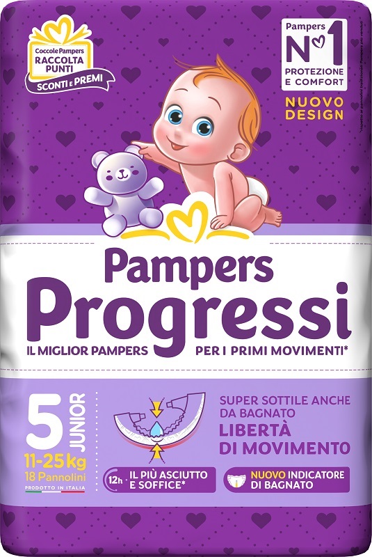 PAMPERS PROGRESSI JUNIOR 18 PEZZI - Parafarmacia Mostacciano