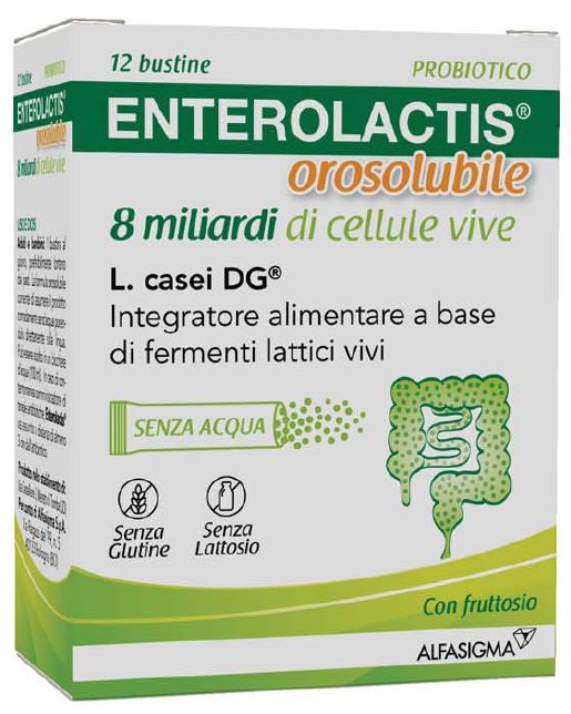 ENTEROLACTIS OROSOLUBILE 12 BUSTINE 8 MILIARDI DI CELLULE VIVE - Parafarmacia Mostacciano