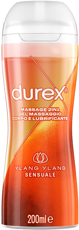 DUREX MASSAGE 2 IN 1 GEL MASSAGGIO CORPO E LUBRIFICANTE YLANG YLANG 200 ML - Parafarmacia Mostacciano