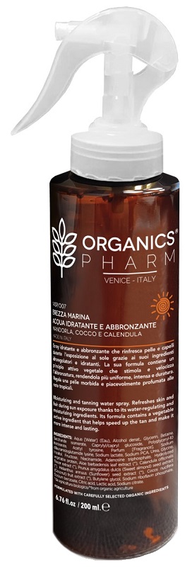 ORGANICS PHARM BREZZA MARINA ACQUA IDRATANTE E ABBRONZANTE 200 ML - Parafarmacia Mostacciano
