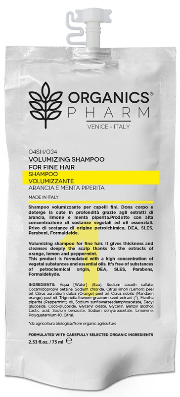 ORGANICS PHARM VOLUMIZING SHAMPOO FINE HAIR 75 ML - Parafarmacia Mostacciano