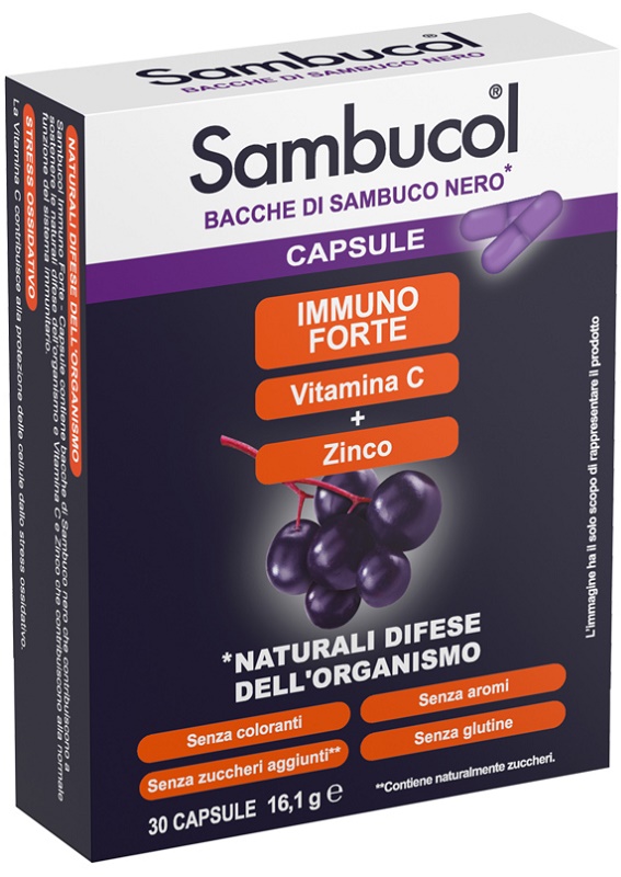SAMBUCOL IMMUNOFORTE 30 CAPSULE - Parafarmacia Mostacciano
