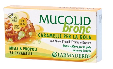 MUCOLID BRONC MIELE & PROPOLI 24 CARAMELLE - Parafarmacia Mostacciano