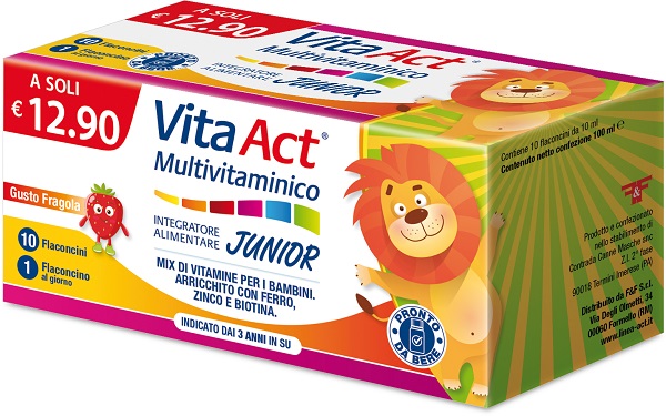 VITA ACT MULTIVITAMINICO JUNIOR 10 FIALE DA 10 ML - Parafarmacia Mostacciano