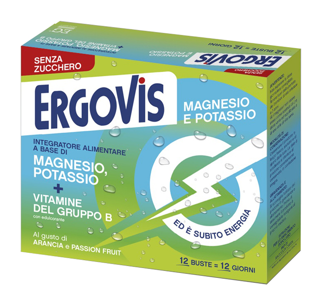 ERGOVIS MG+K VITAMINE B SENZA ZUCCHERO 12 BUSTINE - Parafarmacia Mostacciano