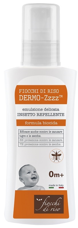 FIOCCHI DI RISO DERMO ZZZZ EMULSIONE DELICATA REPELLENTE 0 MESI + 100 ML - Parafarmacia Mostacciano
