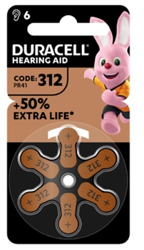 DURACELL EASY TAB 312 MARRONE BATTERIA PER APPARECCHIO ACUSTICO 6 PEZZI - Parafarmacia Mostacciano