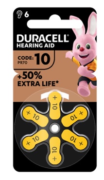 DURACELL EASY TAB 10 GIALLO BATTERIA PER APPARECCHIO ACUSTICO 6 PEZZI - Parafarmacia Mostacciano