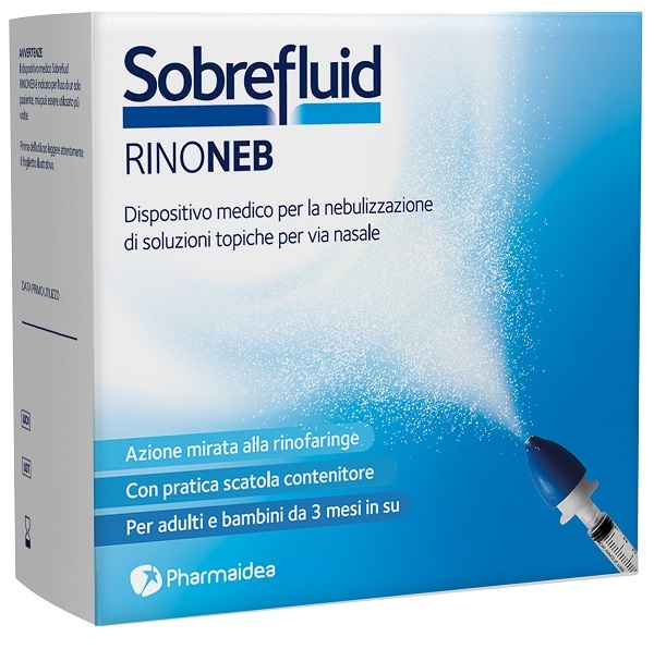 SOBREFLUID RINONEB DISPOSITIVO NEBULIZZATORE + SIRINGA LUER  LOCK DA 50 ML + AGOCANNULA PER PRELIEVO SOLUZIONE - Parafarmacia Mostacciano