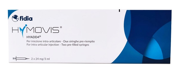 SIRINGA INTRA-ARTICOLARE PRERIEMPITA HYMOVIS HYADD4 ESADECILLAMIDE ACIDO IALURONICO 24MG/3ML 2 PEZZI DA 3 ML NON STERILIZZATO A ETO - Parafarmacia Mostacciano