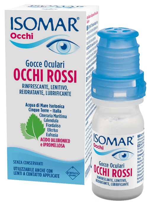 ISOMAR OCCHI ROSSI GOCCE OCULARI ACIDO IALURONICO 0,20% 10 ML - Parafarmacia Mostacciano