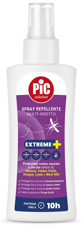 PIC SOLUTION SPRAY REPELLENTE MULTI-INSETTO EXTREME+ 100 ML - Parafarmacia Mostacciano